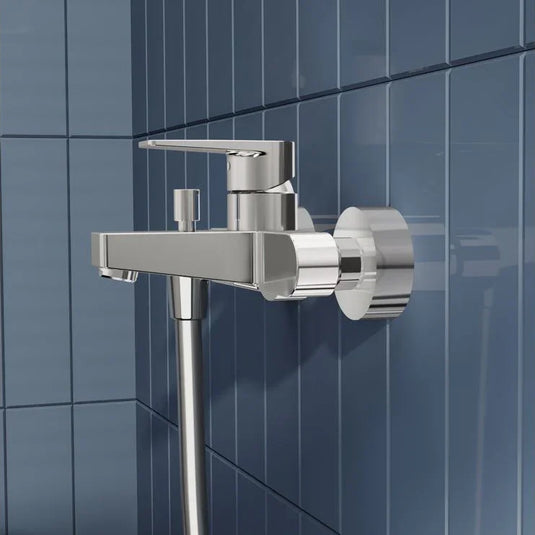 VitrA Flow Square Wall Mounted Bath/Shower Mixer - Chrome - A43063EXP - Envy Bathrooms Ltd