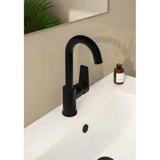 VitrA Flow Square Swivel Basin Mixer - Matt Black - A4316536VUK - Envy Bathrooms Ltd