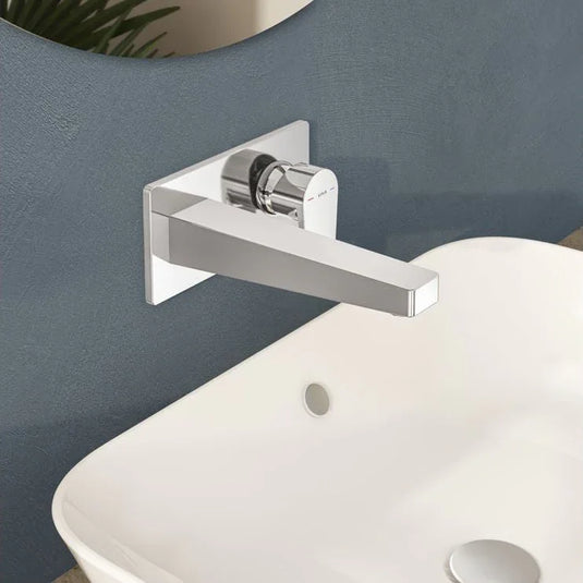 VitrA Flow Square Wall Mounted Basin Mixer - Chrome - A43180EXP - Envy Bathrooms Ltd