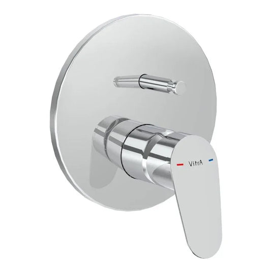 VitrA Flow Round Wall Mounted Bath Mixer Valve - Chrome - A43182EXP - Envy Bathrooms Ltd