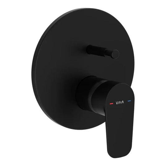VitrA Flow Soft Integrated Bath Mixer Valve - Matt Black - A4319836EXP - Envy Bathrooms Ltd