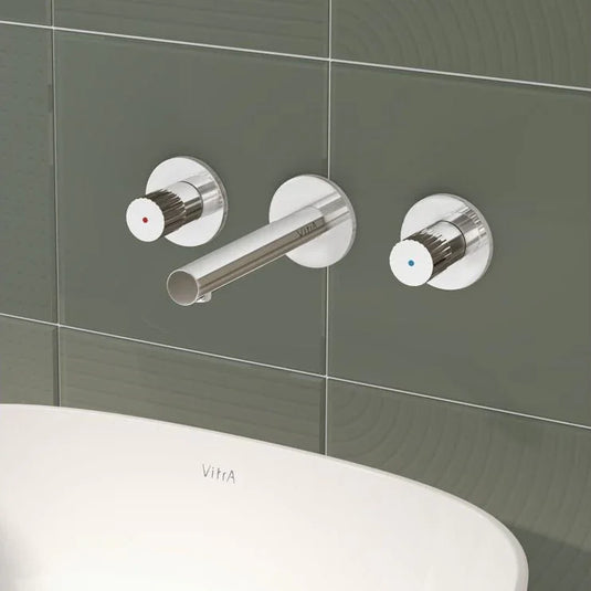 VitrA Origin Wall Mounted 3-Hole Basin Mixer - Chrome - A42582 - Envy Bathrooms Ltd