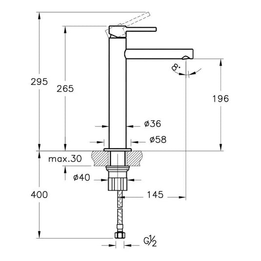 VitrA Origin Tall Basin Mixer - Chrome - A42557VUK - Envy Bathrooms Ltd