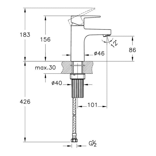 VitrA Flow Square Basin Mixer - Chrome - A43044VUK - Envy Bathrooms Ltd