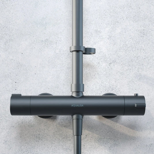 Aqualisa AQ Dual Outlet Thermostatic Shower with Cool Touch - Matt Black - AQ150BAR2.MB - Envy Bathrooms Ltd