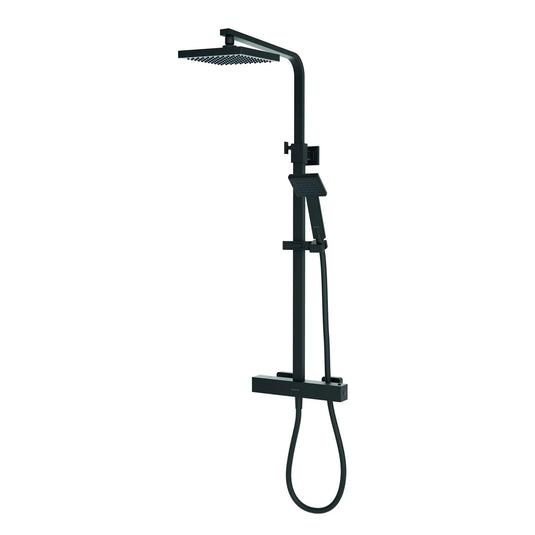 Aqualisa AQ Square Shower Column with Cool Touch for HP/Combi use - Matt Black - AQSQBAR2.MB - Envy Bathrooms Ltd