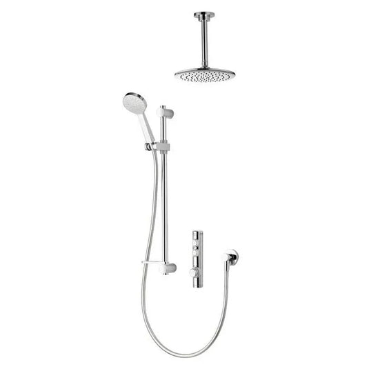 Aqualisa iSystem Smart Shower Concealed with Adjustable and Ceiling Fixed Head - Gravity Pumped - Chrome - ISD.A2.BV.DVFC.23 - Envy Bathrooms Ltd