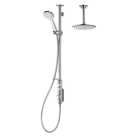 Aqualisa iSystem Smart Shower Exposed with Adjustable and Ceiling Fix Head - Gravity Pumped - Chrome - ISD.A2.EV.DVFC.23 - Envy Bathrooms Ltd