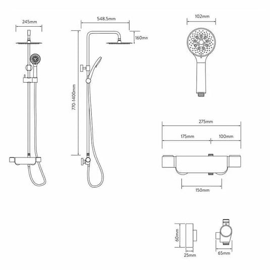 Aqualisa Midas 220 Shower With Dual Outlet Shower Valve - Matt Black - MD220SC.MB - Envy Bathrooms Ltd