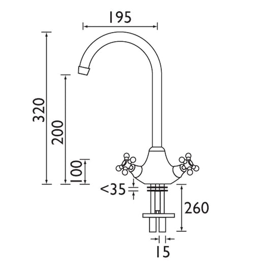 Bristan 1901 Easyfit Monobloc Kitchen Mixer Chrome | N SNK EF C - Envy Bathrooms Ltd