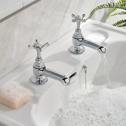 Bristan 1901 Vanity Basin Pillar Taps Chrome | N VAN C CD - Envy Bathrooms Ltd