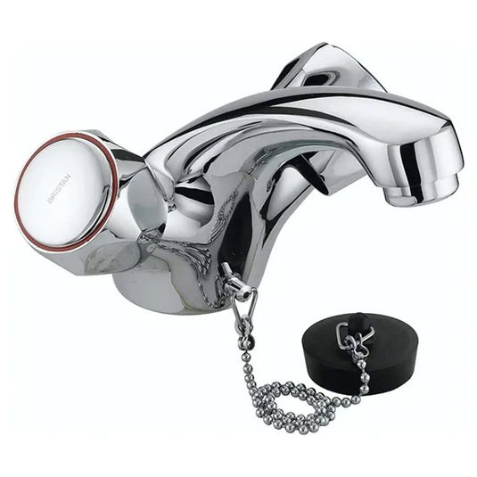 Bristan Club Basin Mixer with Plug & Chain Chrome | VAC BASNW C MT - Envy Bathrooms Ltd