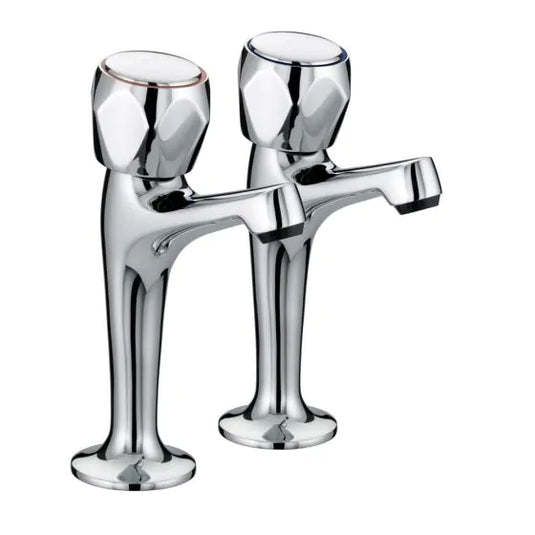 Bristan Club High Neck Kitchen Pillar Taps Chrome | VAC HNK C MT - Envy Bathrooms Ltd