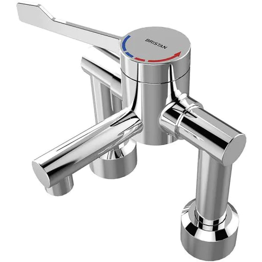 Bristan Commercial Thermostatic Deck Basin Mixer Chrome | H64DMT2 - Envy Bathrooms Ltd