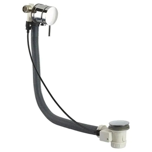 Bristan Free Flow Filler Bath Click Clack Waste with Overflow Chrome | W BATH09 C - Envy Bathrooms Ltd