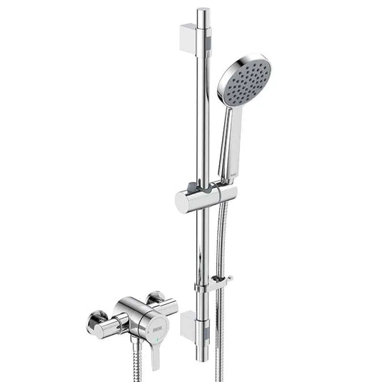 Bristan Onza Thermostatic Exposed Mixer Shower with Riser Kit Chrome | NZA SHXAR C - Envy Bathrooms Ltd