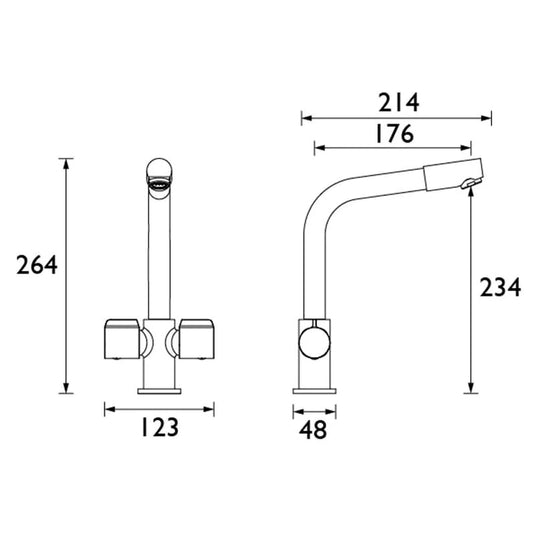Bristan Pinnacle Monobloc Kitchen Mixer Chrome | PI SNK C - Envy Bathrooms Ltd