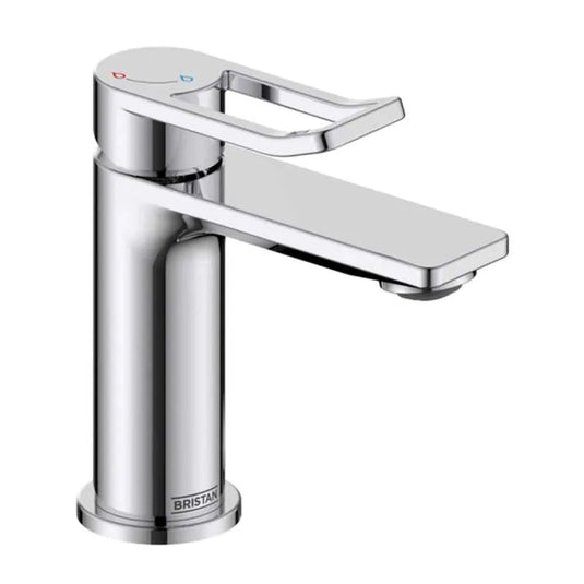 Bristan Saffron Eco Start Small Basin Mixer with Clicker Waste Chrome | SAF ES SMBAS C - Envy Bathrooms Ltd