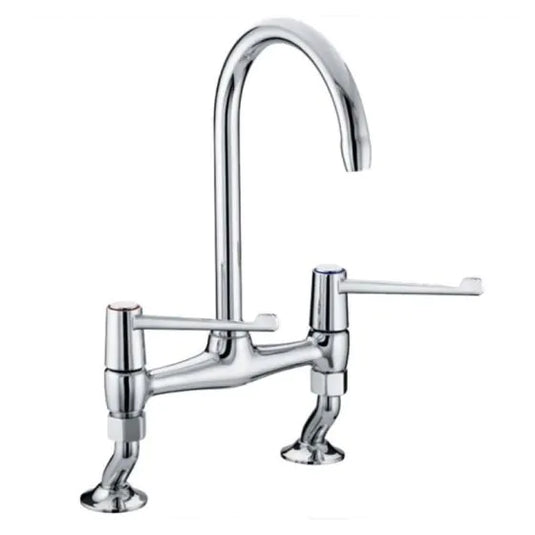 Bristan Value Lever Bridge Kitchen Mixer 6 Inch Lever Chrome | VAL2 BRDSM C 6 CD - Envy Bathrooms Ltd