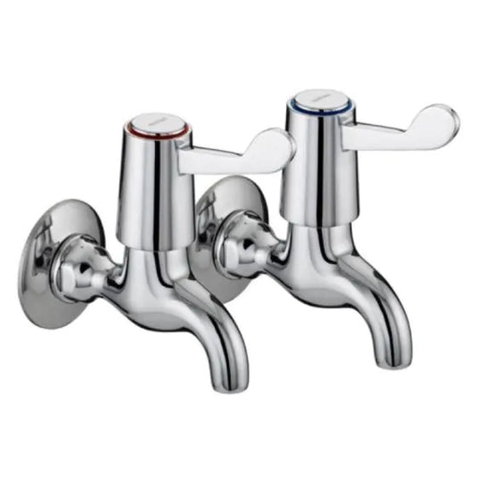 Bristan Value Lever Wall Mounted Bib Taps 6 Inch Lever Chrome | VAL2 BIB C 6 CD - Envy Bathrooms Ltd