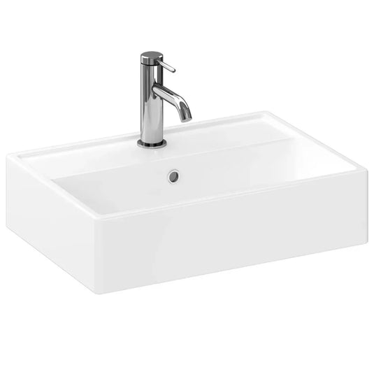 Britton Camberwell Rectangular Sit-On Countertop Basin 500mm Wide - 1 Tap Hole - Envy Bathrooms Ltd