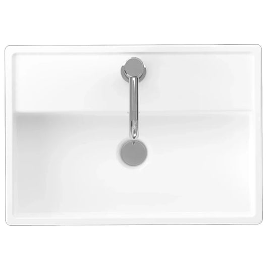Britton Camberwell Rectangular Sit-On Countertop Basin 500mm Wide - 1 Tap Hole - Envy Bathrooms Ltd