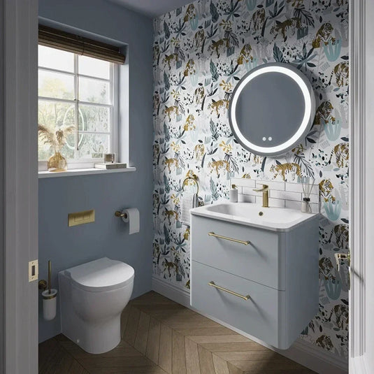 Britton Camberwell Wall Hung 2-Drawer Vanity Unit 1000mm Wide - Dusty Blue - Envy Bathrooms Ltd