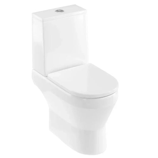 Britton Curve 2 Rimless Open Back Close Coupled Toilet Pan - Soft Close Seat - Envy Bathrooms Ltd