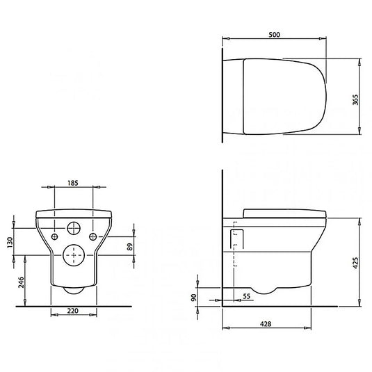 Britton Curved Wall Hung Toilet Pan - White - Envy Bathrooms Ltd