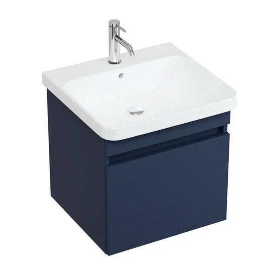 Britton Dalston 500mm Wall Hung 1 Drawer Vanity Unit - Matt Blue - DAL50B - Envy Bathrooms Ltd