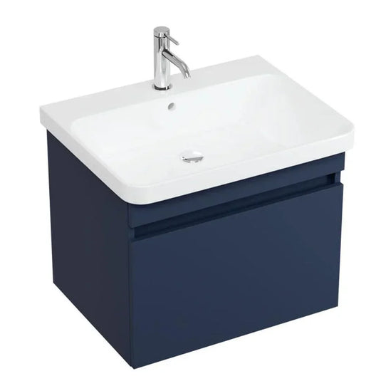 Britton Dalston 605mm Wall Hung 1 Drawer Vanity Unit - Matt Blue - DAL60B - Envy Bathrooms Ltd