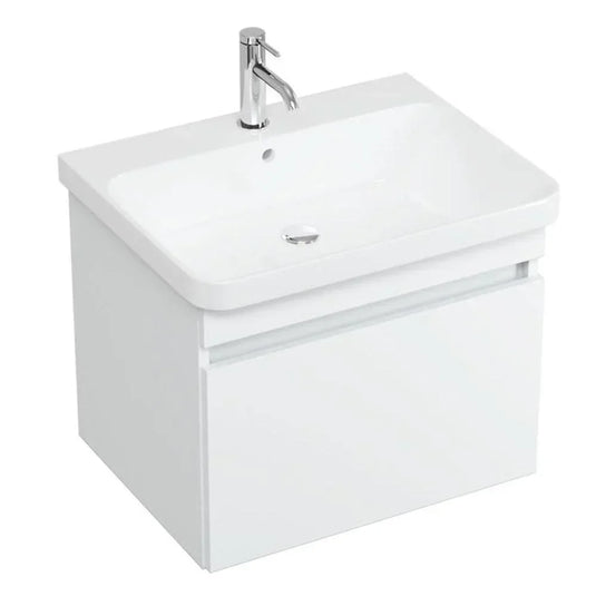 Britton Dalston 605mm Wall Hung 1 Drawer Vanity Unit - Matt White - DAL60W - Envy Bathrooms Ltd