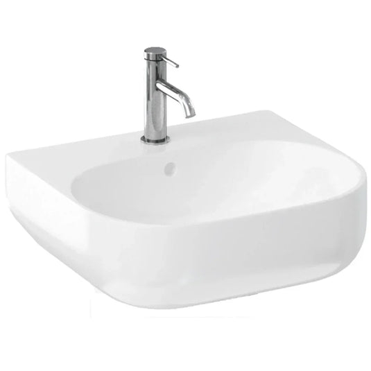 Britton Milan Wall Hung Basin 500mm Wide - 1 Tap Hole - Envy Bathrooms Ltd