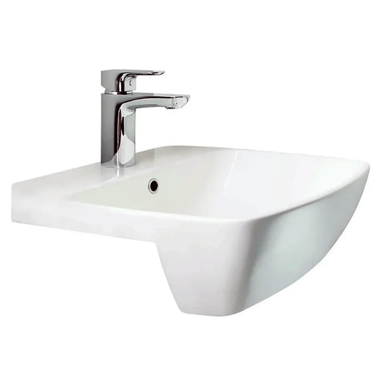 Britton Semi Recessed Basin 500mm Wide - 1 Tap Hole - Envy Bathrooms Ltd