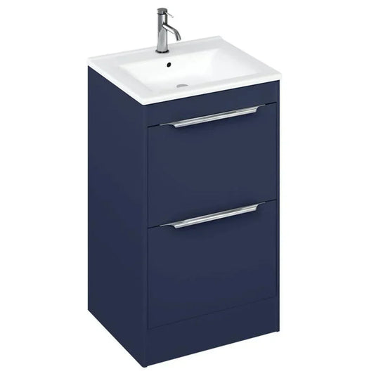 Britton Shoreditch 550mm Floor Standing 2-Drawer Vanity Unit - Matt Blue - S55FSB - Envy Bathrooms Ltd