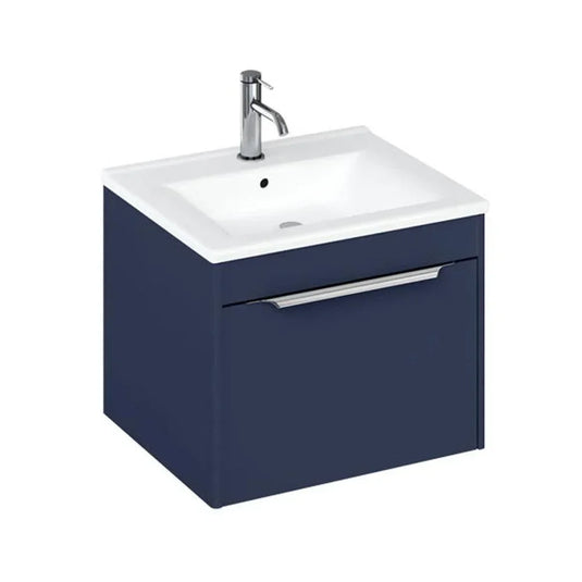 Britton Shoreditch 550mm Wall Hung 1-Drawer Vanity Unit - Matt Blue - S55SDB - Envy Bathrooms Ltd