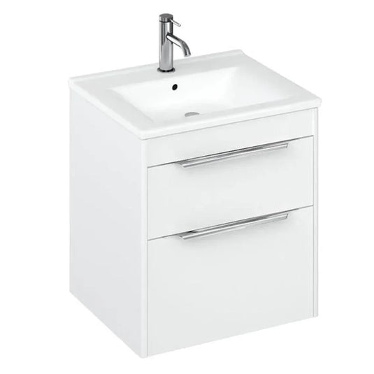 Britton Shoreditch 550mm Wall Hung 2-Drawer Vanity Unit - Matt White - S55DDW - Envy Bathrooms Ltd