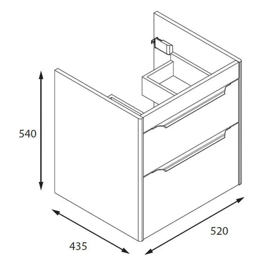 Britton Shoreditch 550mm Wall Hung 2-Drawer Vanity Unit - Matt Blue - S55DDB - Envy Bathrooms Ltd