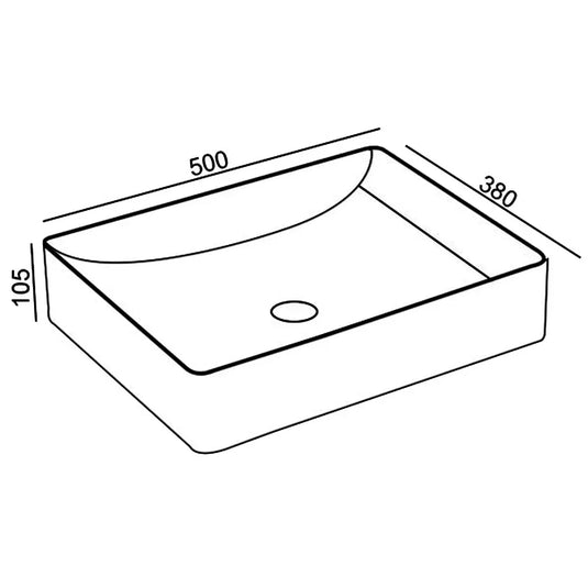 Britton Shoreditch Quad Sit-On Countertop Basin 500mm Wide - 0 Tap Hole - Envy Bathrooms Ltd