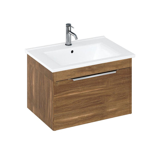 Britton Shoreditch Wall Hung 1-Drawer Vanity Unit 620mm Wide - Caramel - Envy Bathrooms Ltd