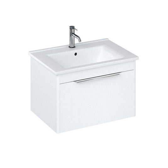 Britton Shoreditch Wall Hung 1-Drawer Vanity Unit 620mm Wide - Matt White - Envy Bathrooms Ltd