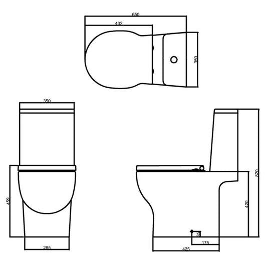Britton Trim Close Coupled Toilet Pan - Soft Close Seat - Envy Bathrooms Ltd