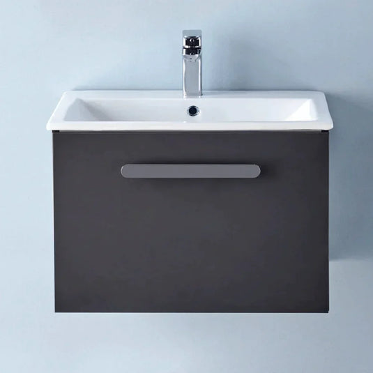 Britton Wall Hung 1-Drawer Vanity Unit 598mm Wide - Grey - Envy Bathrooms Ltd
