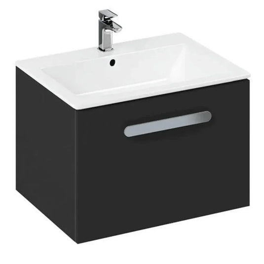 Britton Wall Hung 1-Drawer Vanity Unit 598mm Wide - Grey - Envy Bathrooms Ltd