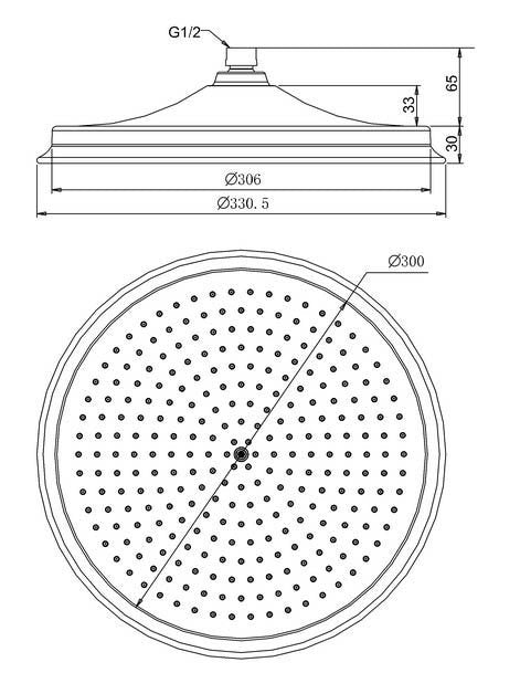 Burlington 12" Shower Rose & Straight Wall Mounted Arm Chrome | V60-V11 - Envy Bathrooms Ltd