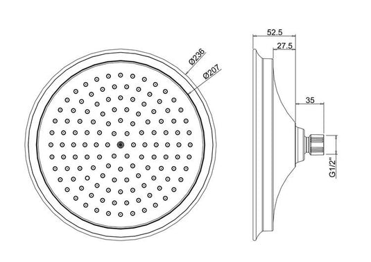 Burlington 9" AirBurst Shower Head Chrome | V17 - Envy Bathrooms Ltd