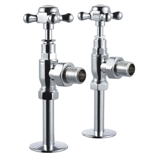 Burlington Angled Radiator Valves Chrome | R6CHR - Envy Bathrooms Ltd