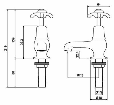 Burlington Anglesey Basin Taps 76mm Chrome | AN1 - Envy Bathrooms Ltd