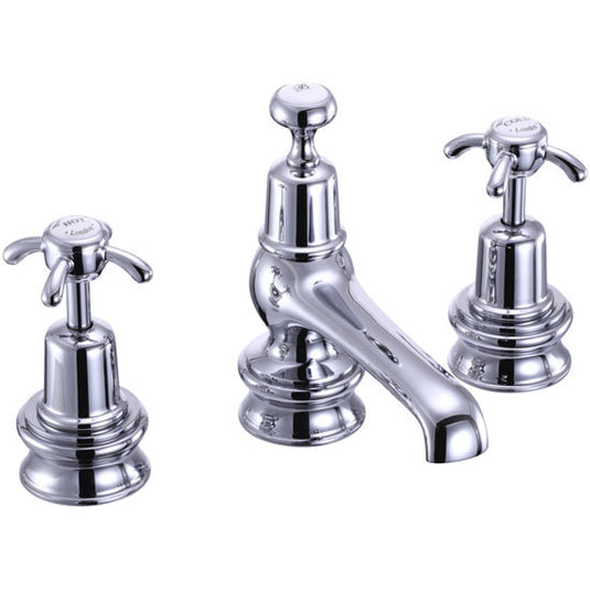 Burlington Anglesey Regent 3 Tap Hole Basin Mixer with Pop Up Waste Chrome | ANR12 - Envy Bathrooms Ltd