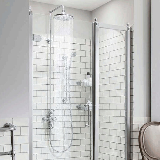 Burlington Avon Thermostatic Two Outlet Exposed Shower Valve Chrome | BAF3S-V16 - Envy Bathrooms Ltd